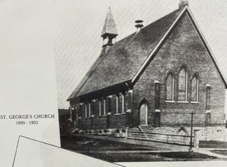 Old black and white photo of St. George's Church building where Hamilton Christian Fellowship now operates.